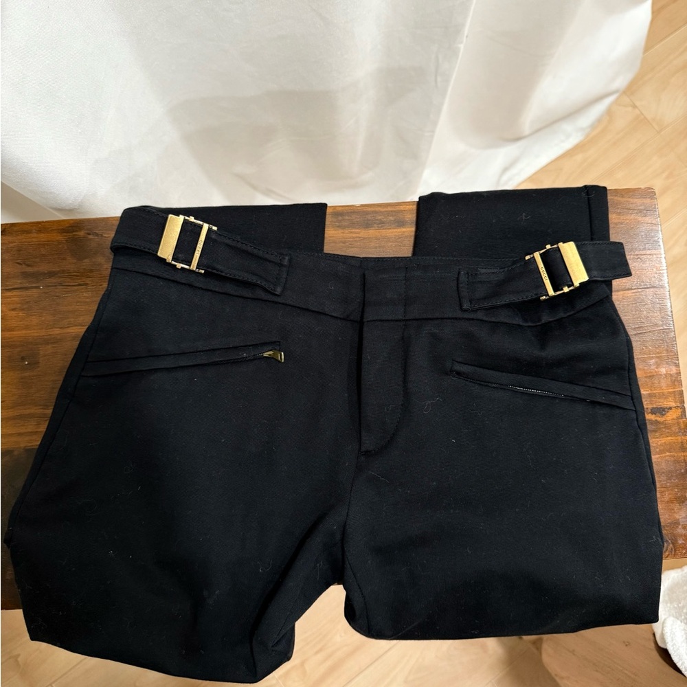 Gucci Black Leggings with Gold Buckles